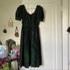 green Laura Ashley dress
